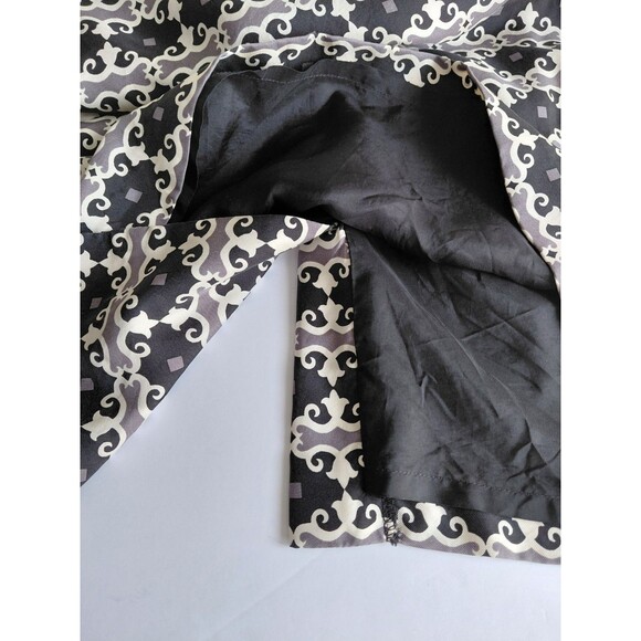 Milly Of New York Black/Multicolor Silk  Print Lined Dress W/Ribbon Detail Sz 6 - Picture 9 of 11